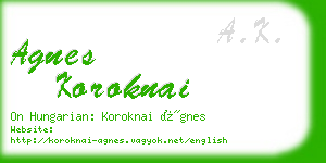 agnes koroknai business card